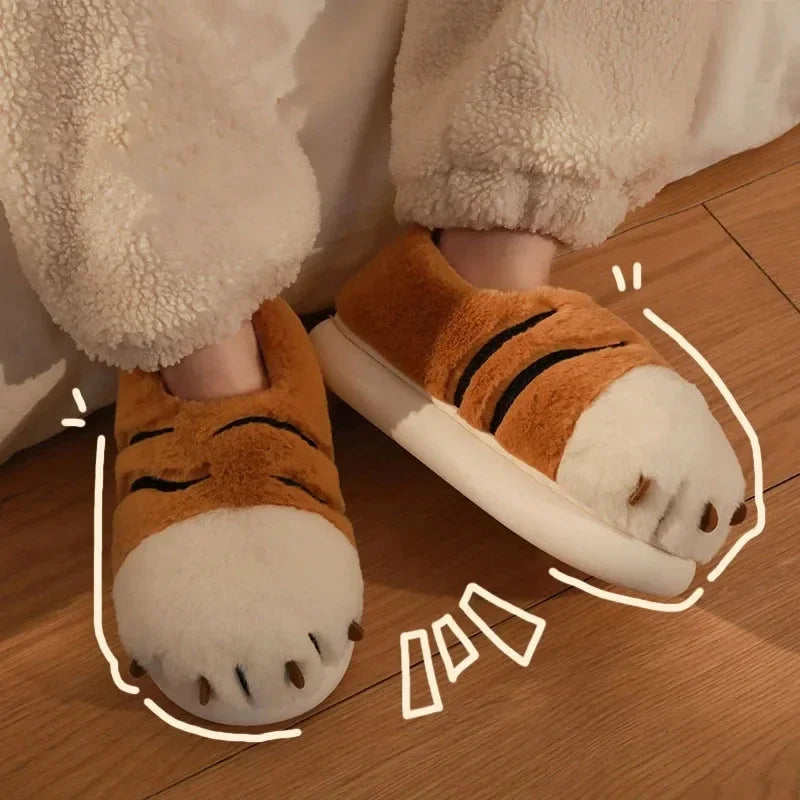 Cozy Tiger Paw Slippers / Shoes