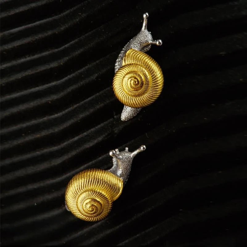 Golden Shell Snail Earrings