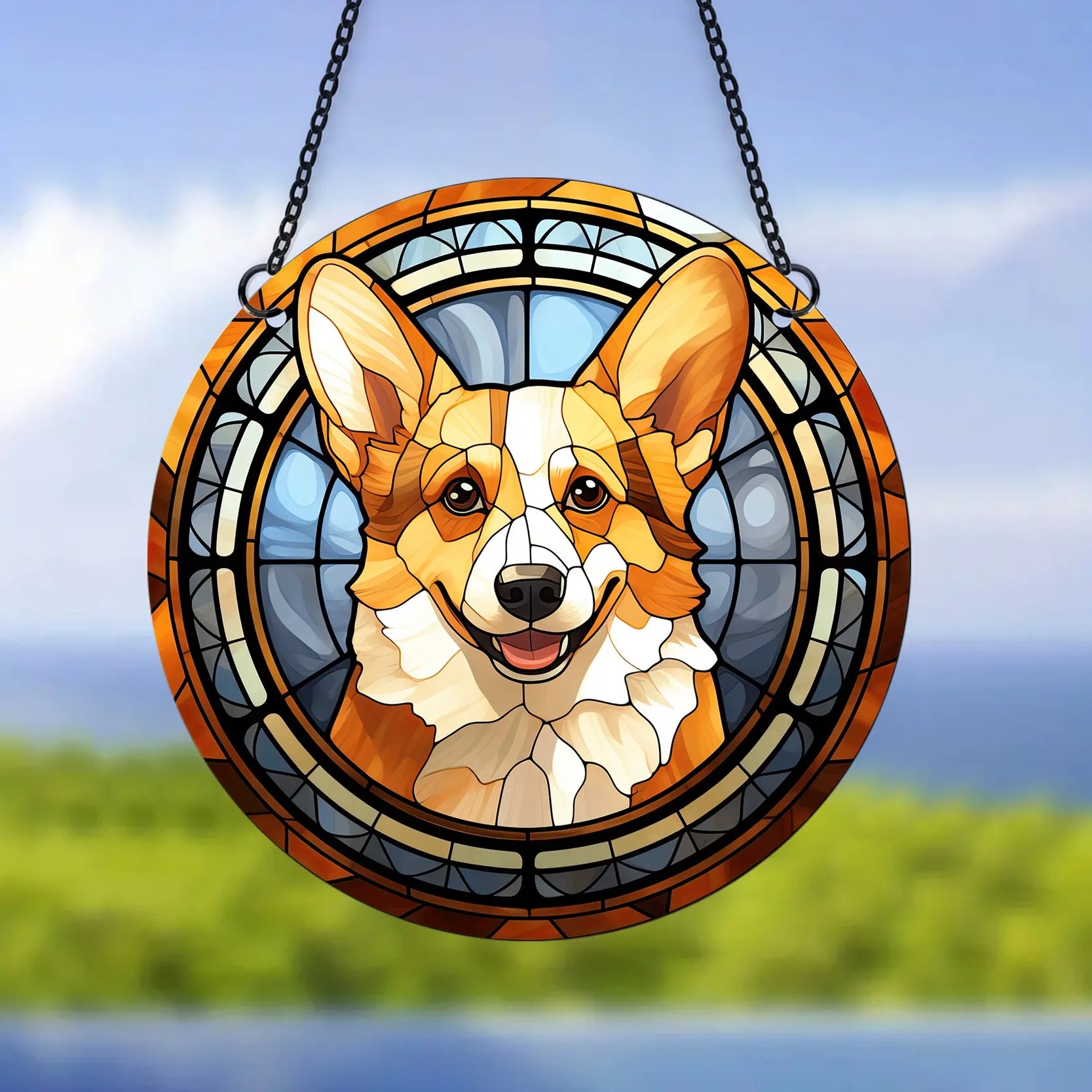 Artistic Hanging Dog Ornament - Style's Bug Corgi / 1 x Ornament