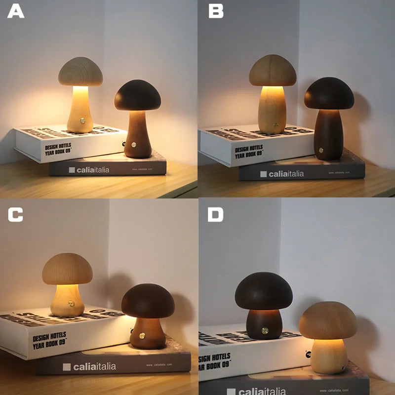 Wooden Mushrooms Night lights