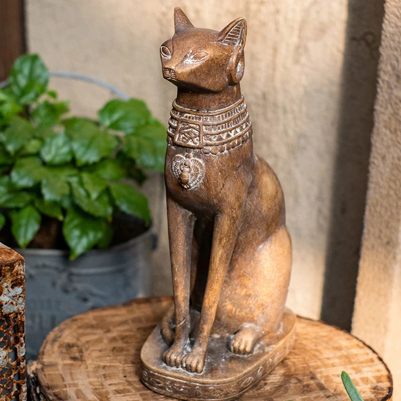 Vintage Sphynx Cat Lady Statue