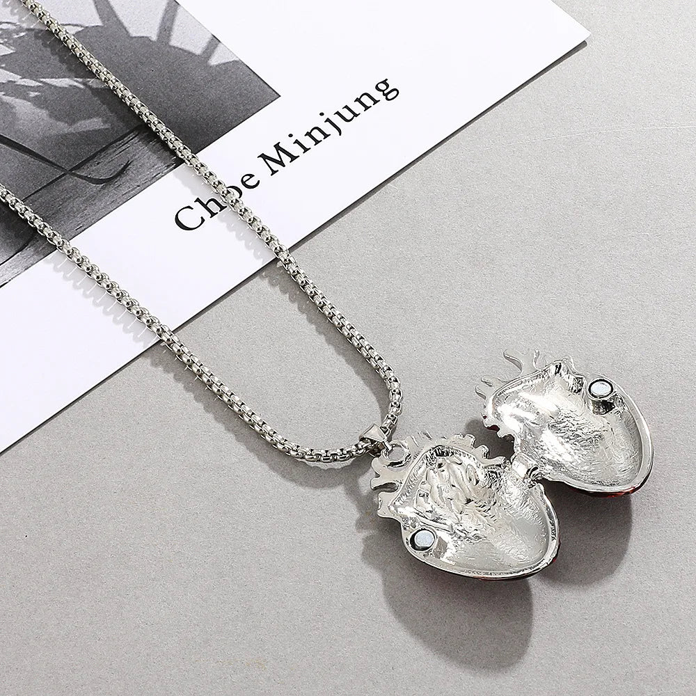 Realistic Heart Locket Necklace