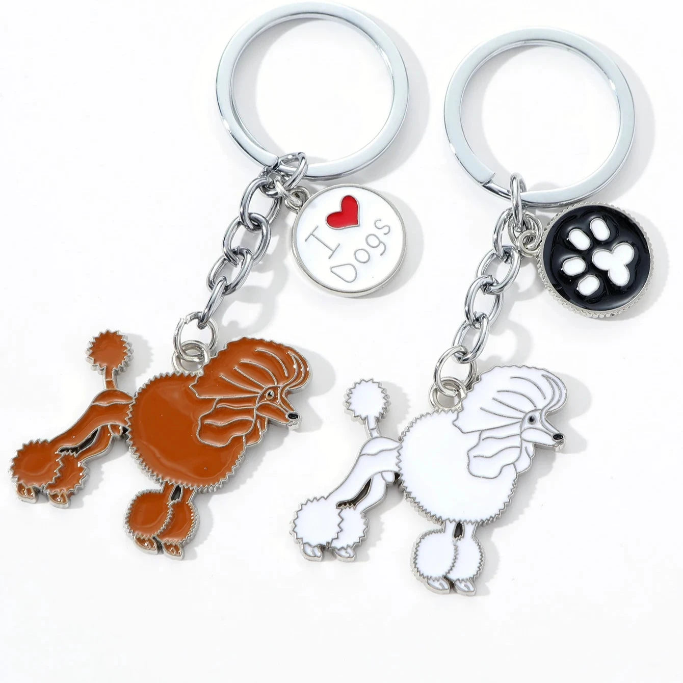 Realistic Standard Poodle Keychains