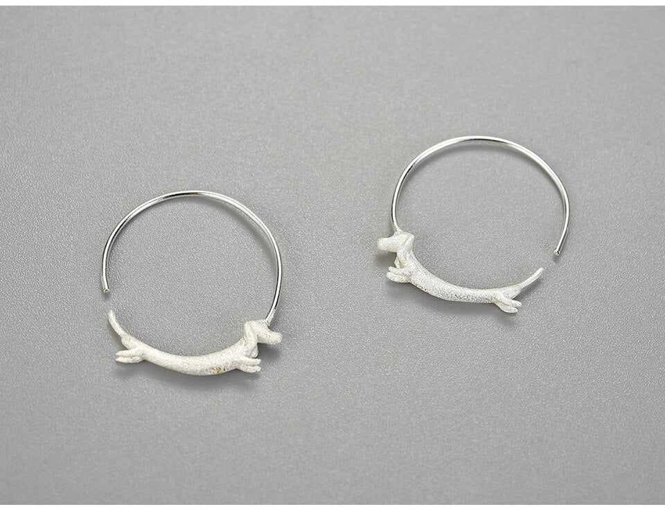 " Running Dachshund " Hoop Earrings by SB