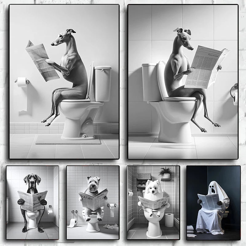 Funny Dog Pooping Wallpapers (Unframed)