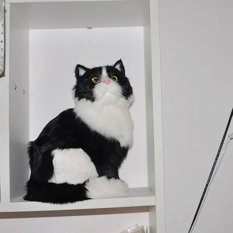 Realistic Tuxedo Cat Simulation Doll