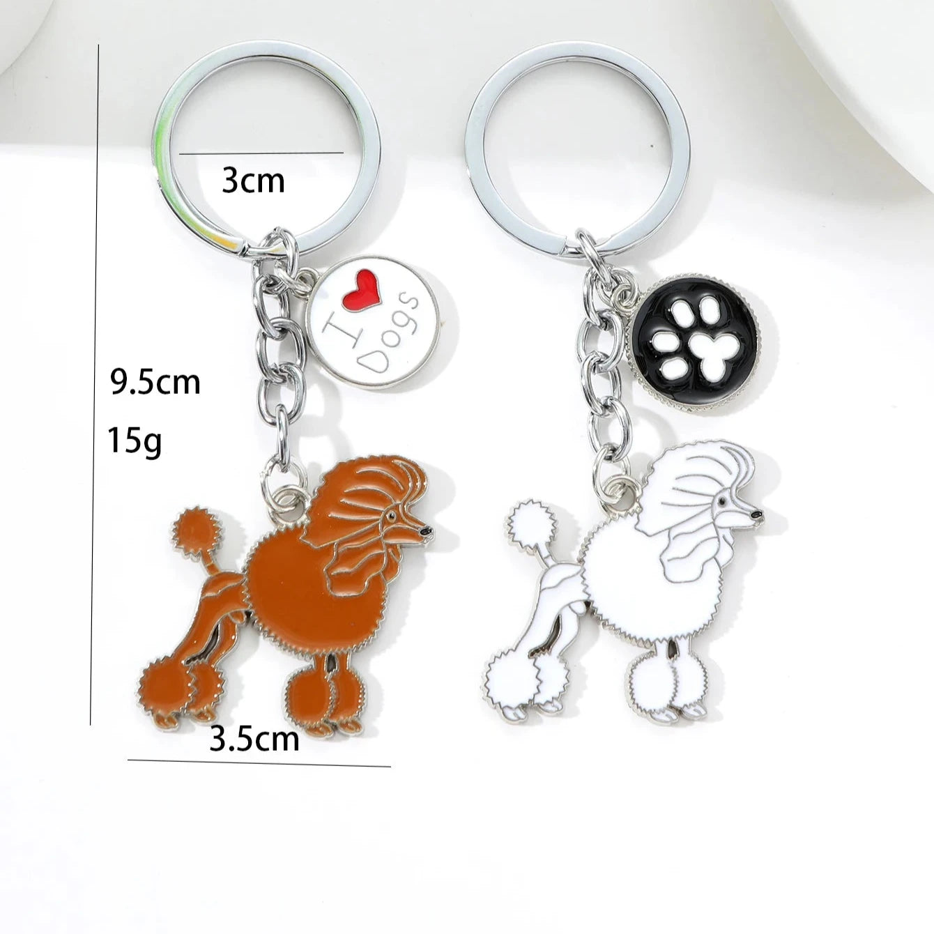 Realistic Standard Poodle Keychains