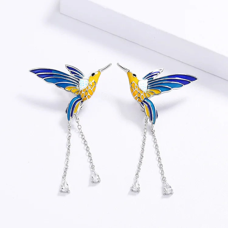 Colorful Hummingbirds - Handmade Jewelry set