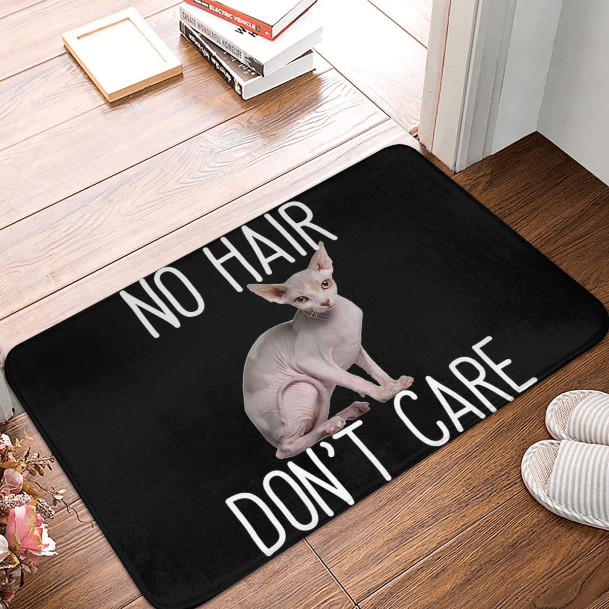 "NO HAIR DON'T CARE" Sphynx cat mat