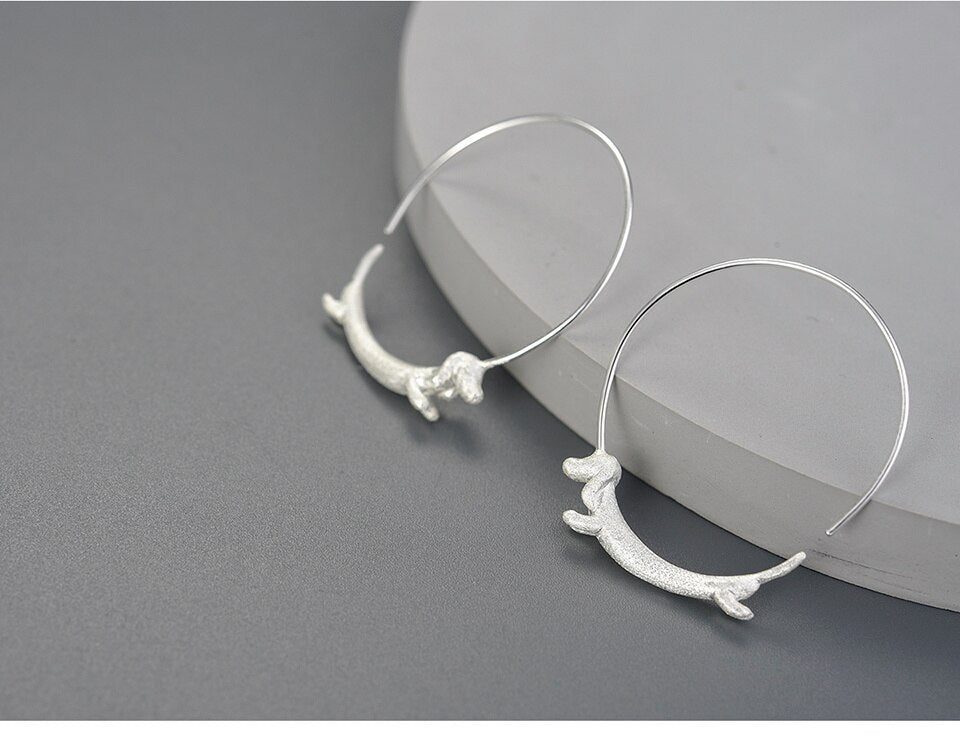 " Running Dachshund " Hoop Earrings by SB