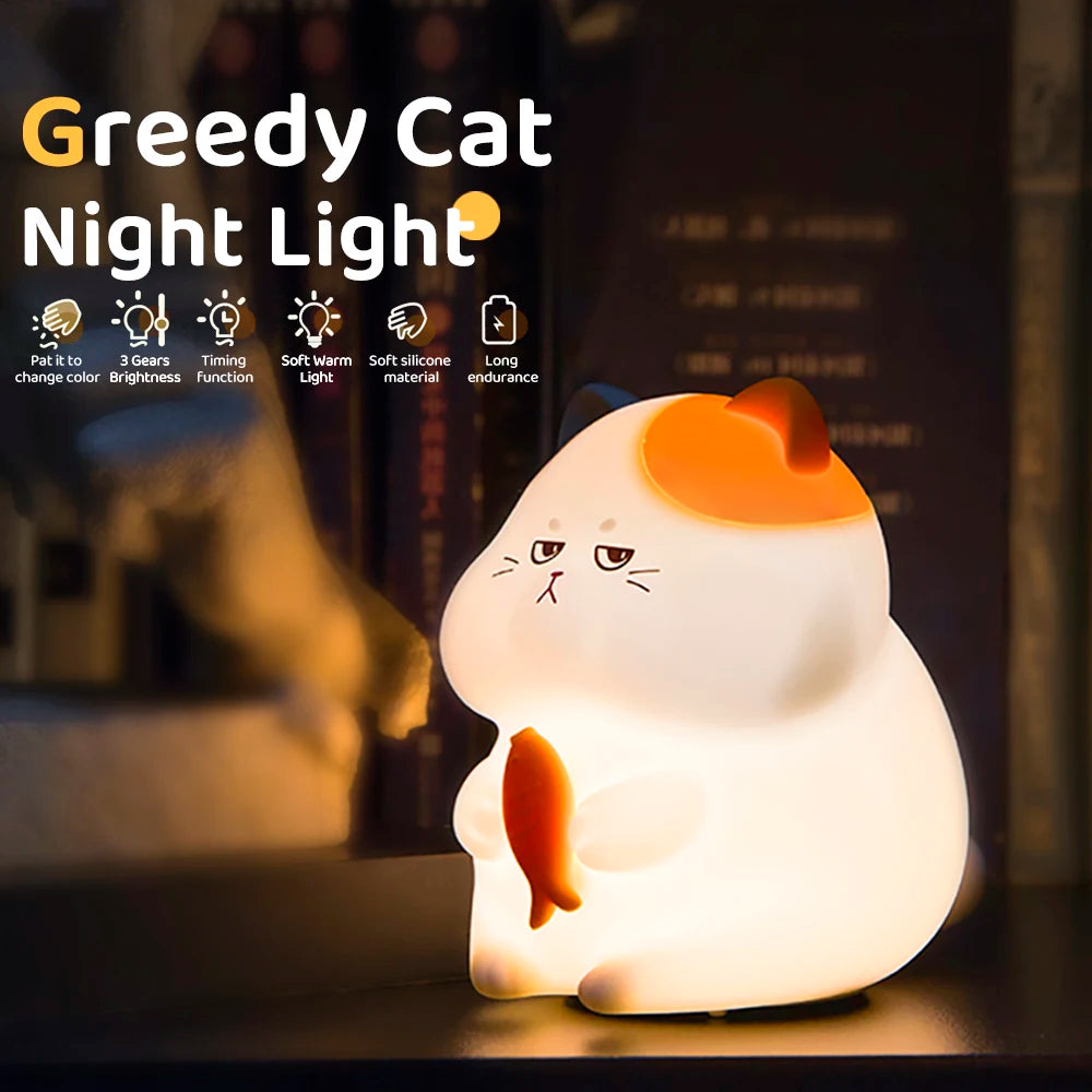 Greedy Calico Cat Night Lamp