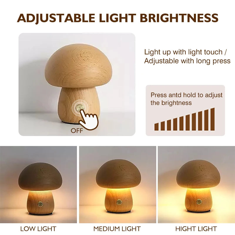 Wooden Mushrooms Night lights