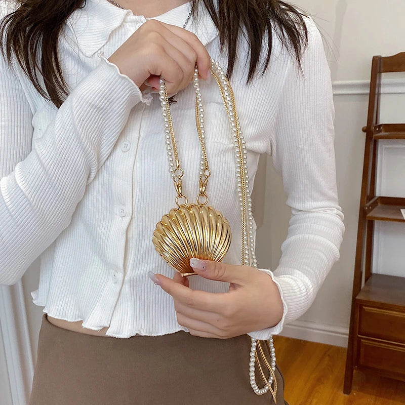 Pearl Shell Mini Crossbody Purse