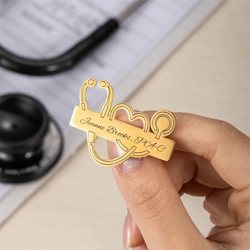 Personalised Stethoscope Brooches