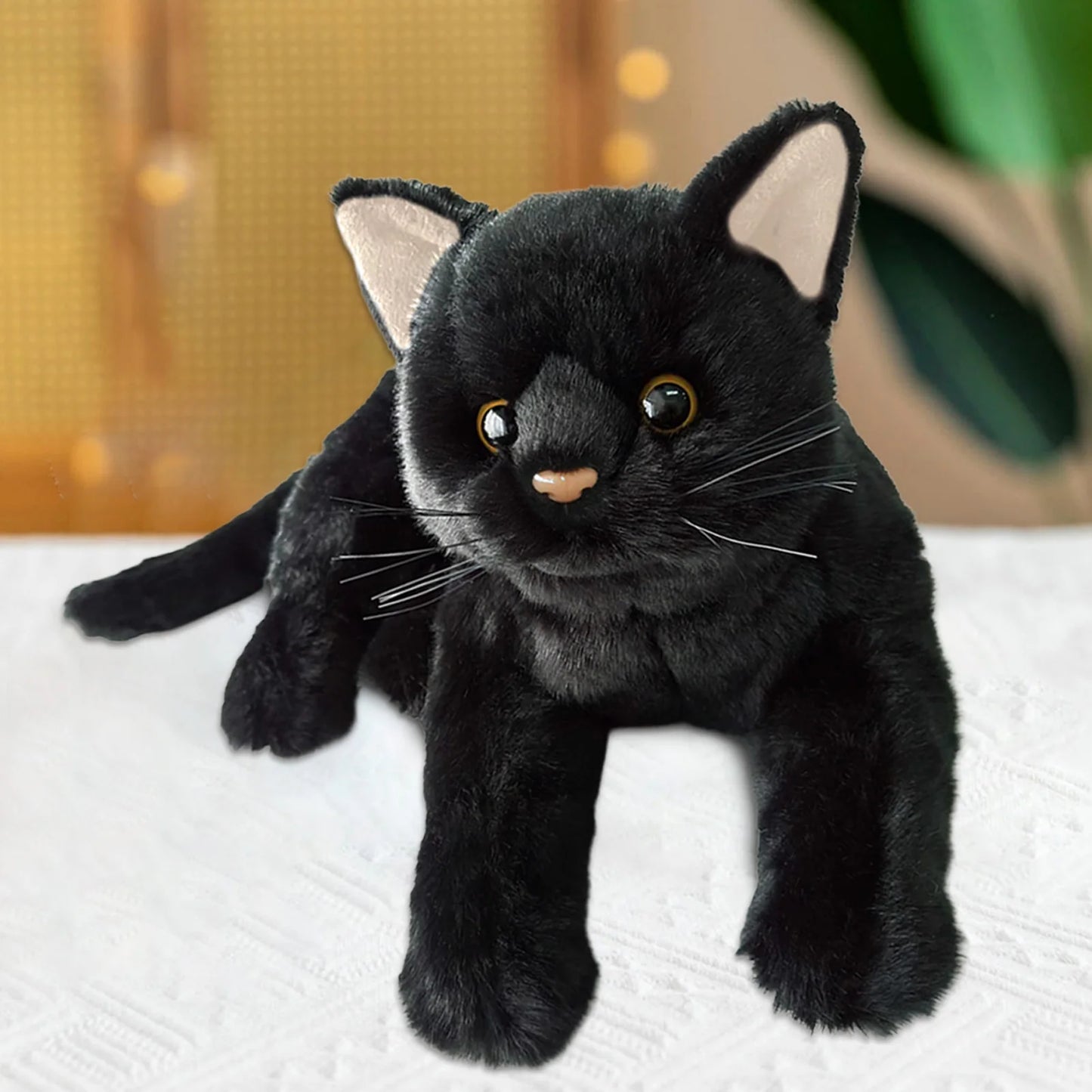 Realistic Black Cat Plushie