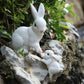 Mom & Baby Rabbit Garden statue set