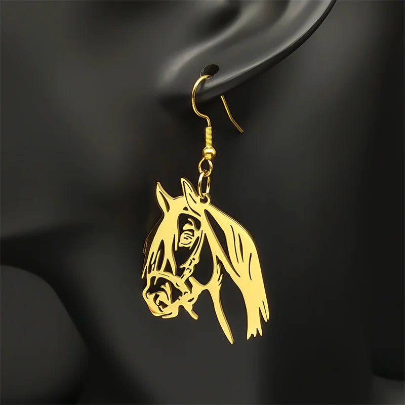 Realistic Horse Head Earrings