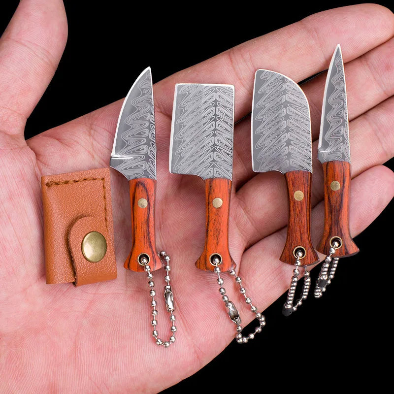 Mini Real Kitchen Knife keychain + Mini sheath sets