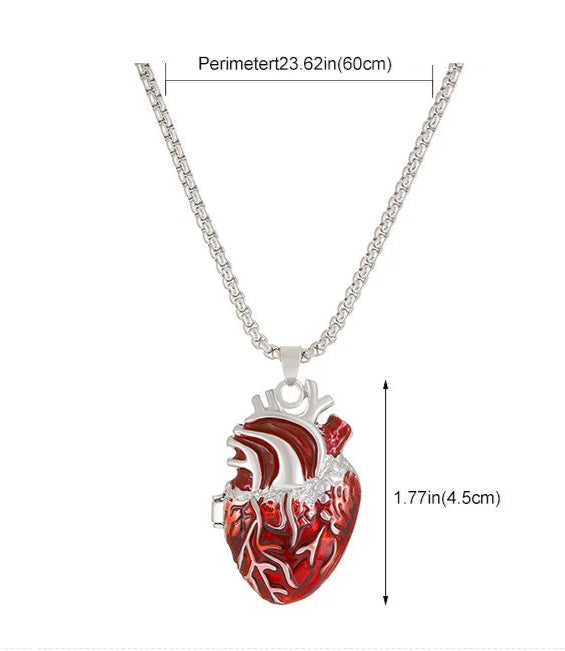 Realistic Heart Locket Necklace