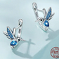 Blue Gem Hummingbird Earrings