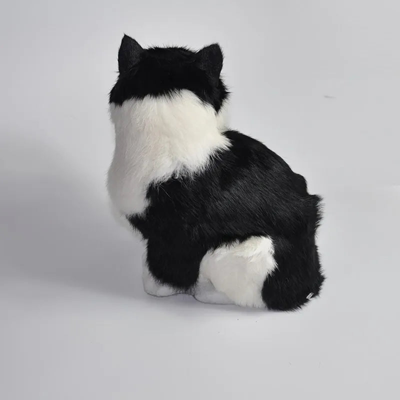 Realistic Tuxedo Cat Simulation Doll