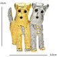 "Schnauzer Twins" Head Movable Brooches (2pcs pack)