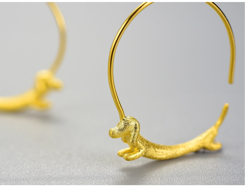 " Running Dachshund " Hoop Earrings by SB