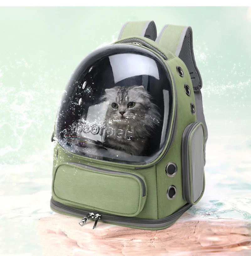 The Furry Astronaut - Transparent Pet Cat Carrier Bag