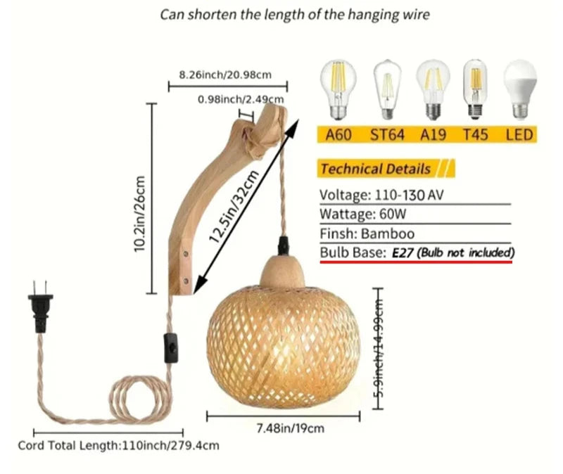 Bamboo Lantern Chandelier