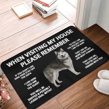 Husky's Rules Doormat by Style's Bug