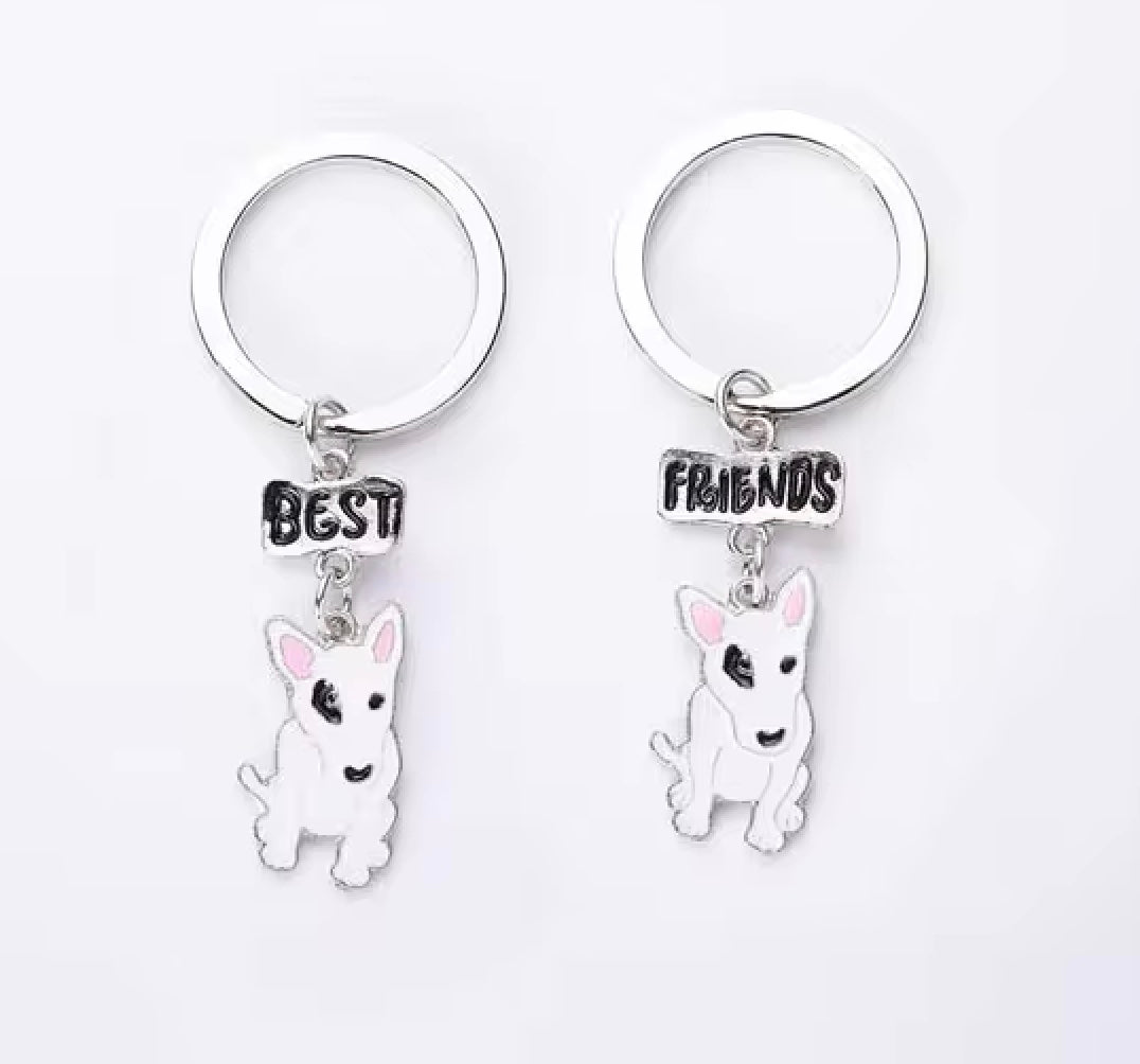 Cartoon Bull Terrier keychains