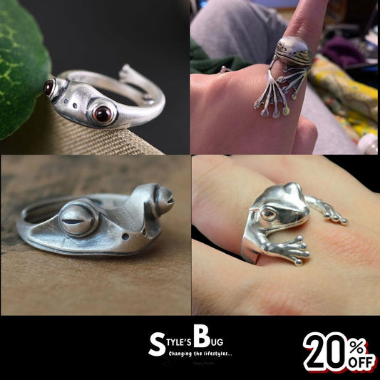 Realistic Adjustable Frog rings