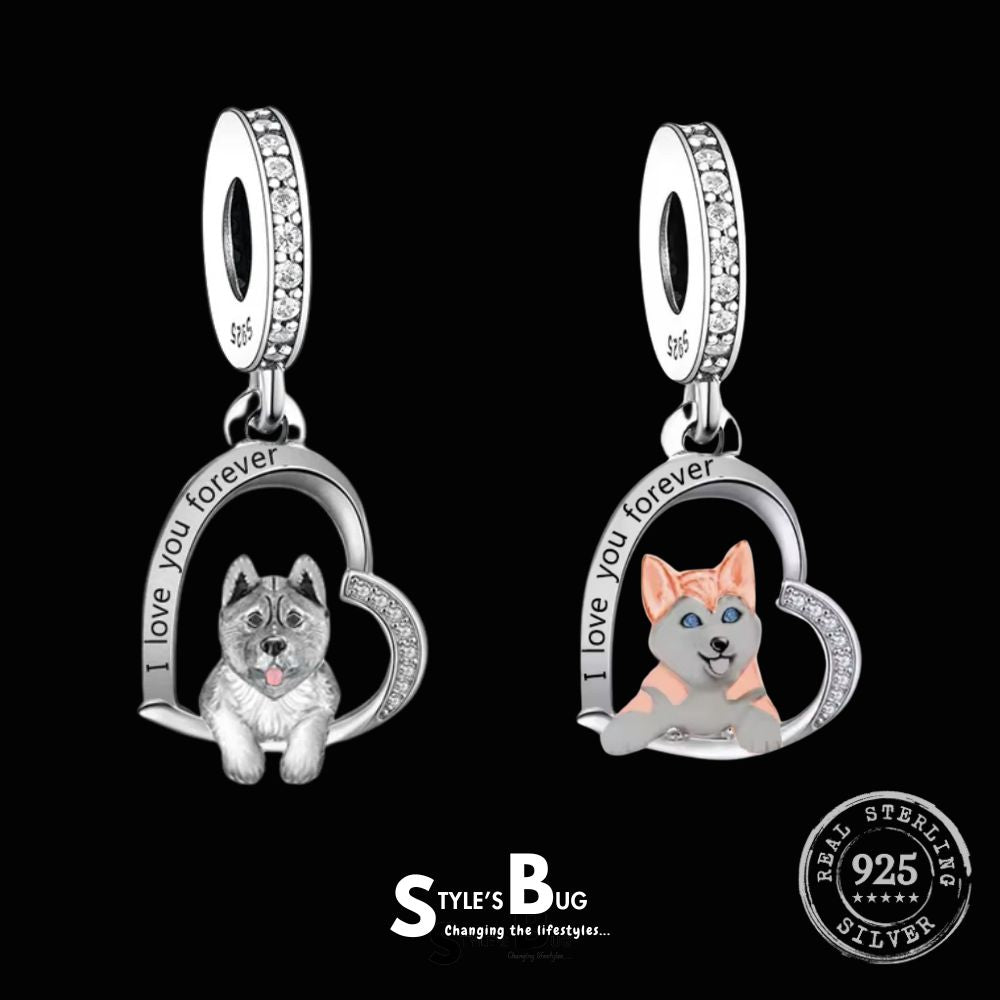 "I love you forever" Shiba pendant