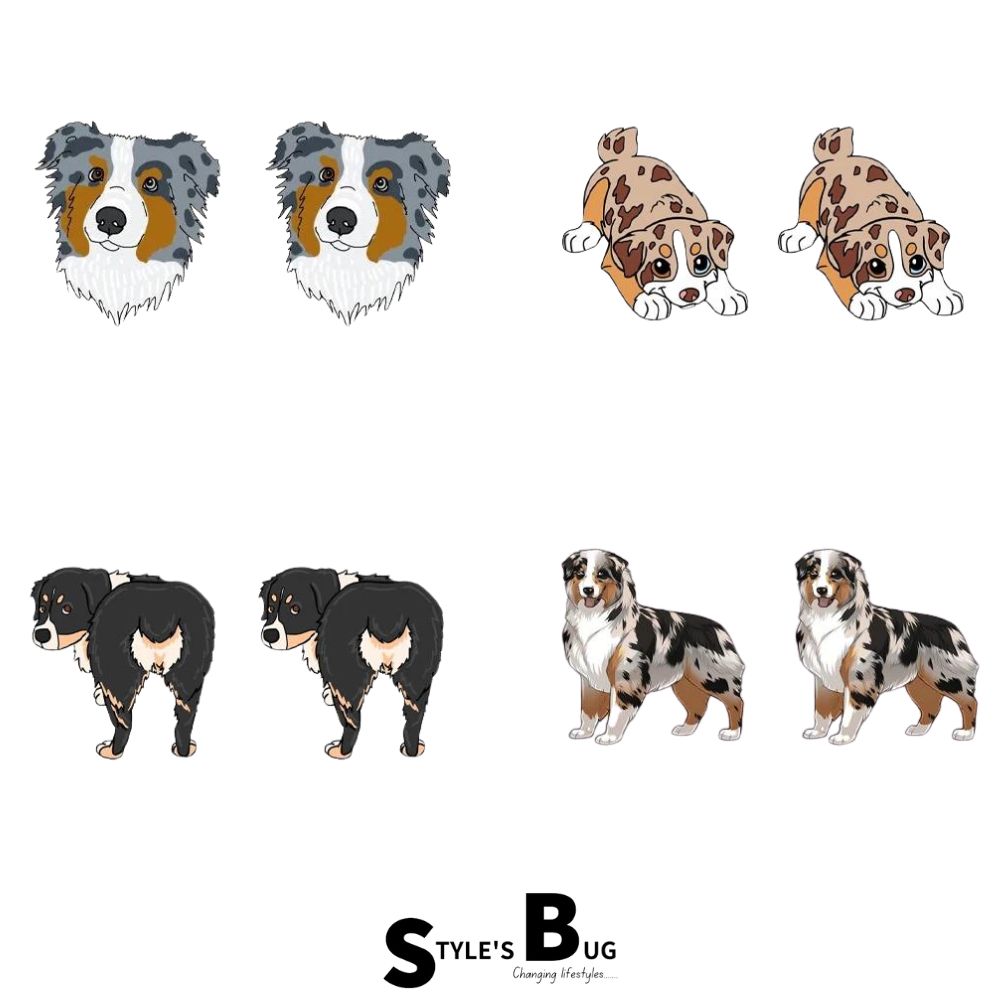 Realistic Australian Shepherd dog Earrings