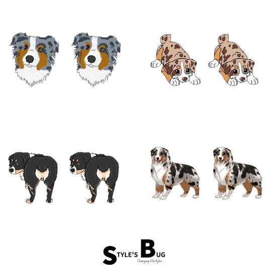 Realistic Australian Shepherd dog Earrings