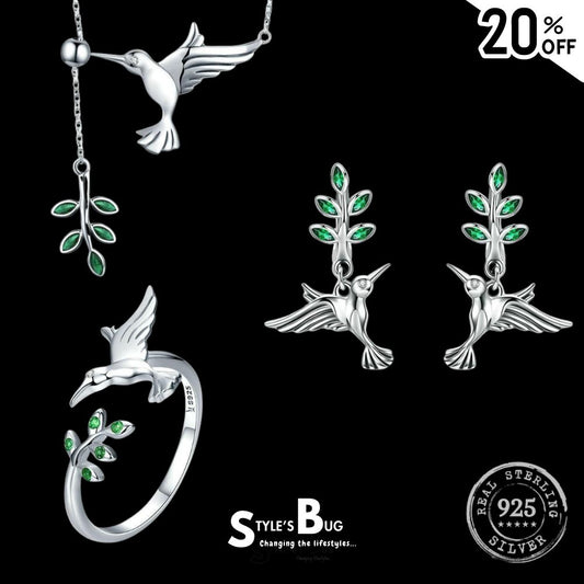 Flying Hummingbird Jewelry Set