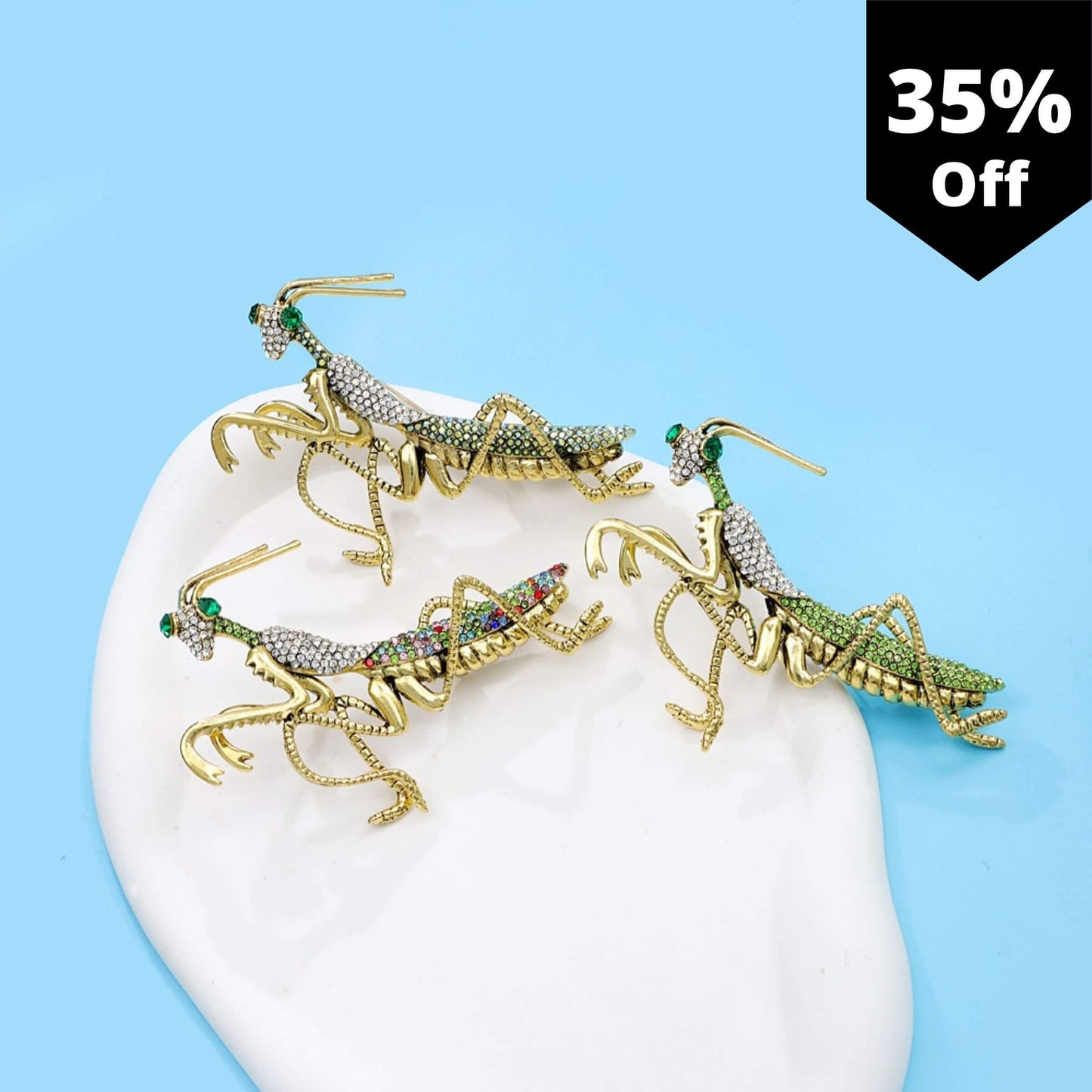 "Precious Praying Mantis" Brooches - Style's Bug All Three Brooch Pack - (35% OFF)