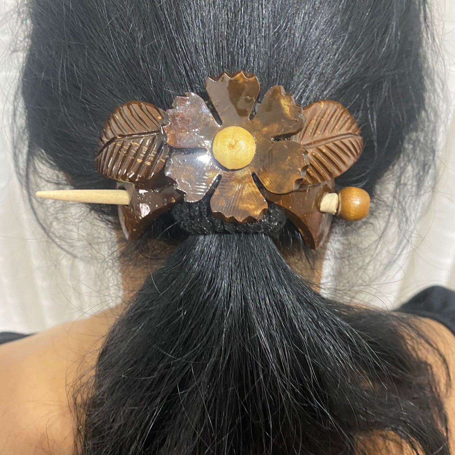 Coconut shell Hair clip set