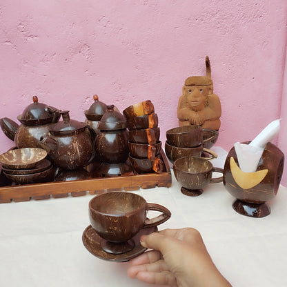 Coco Coffee / Tea Set - Handcrafted from Coconut shells