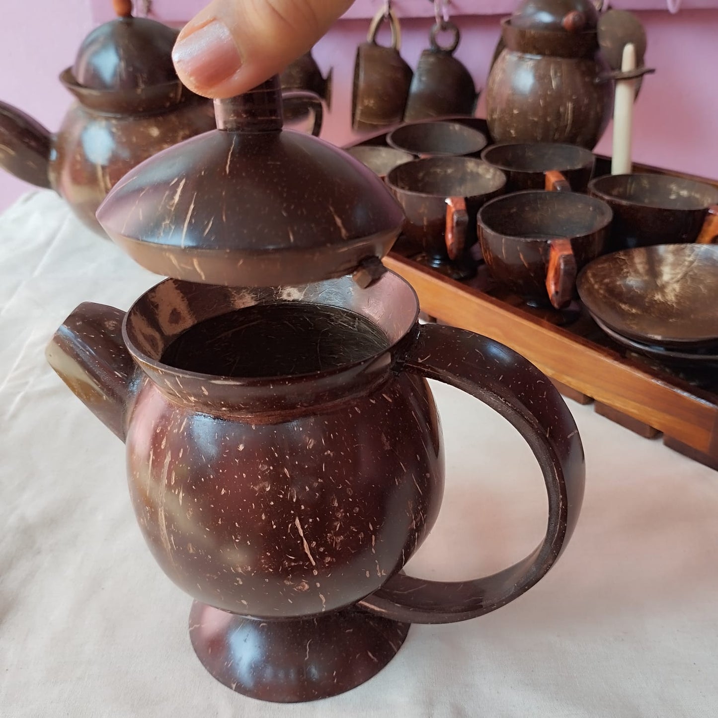 Coco Coffee / Tea Set - Handcrafted from Coconut shells