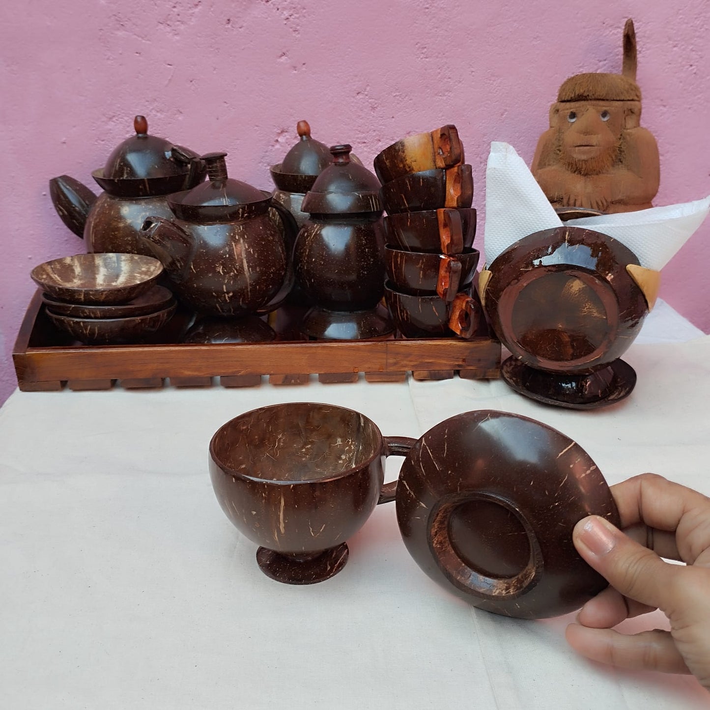 Coco Coffee / Tea Set - Handcrafted from Coconut shells