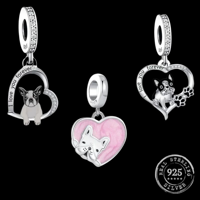 French Bulldog "I Love you Forever" pendants