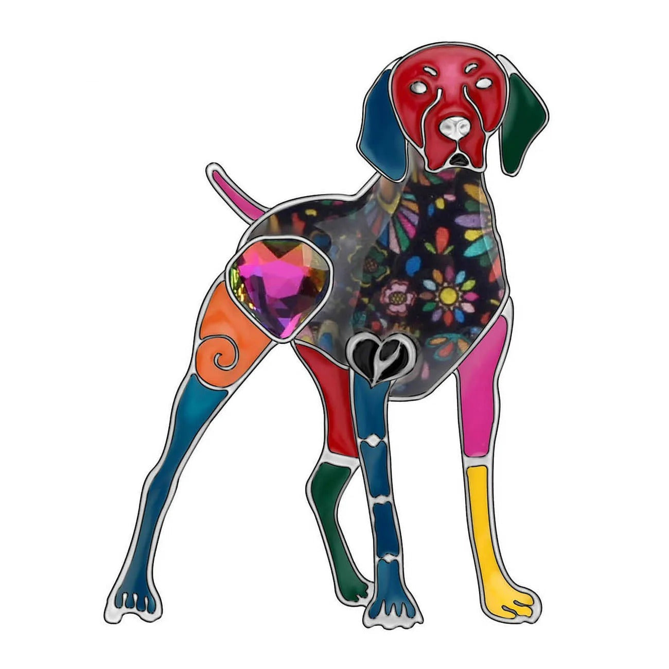 Artistic Coonhound Necklace / Brooch