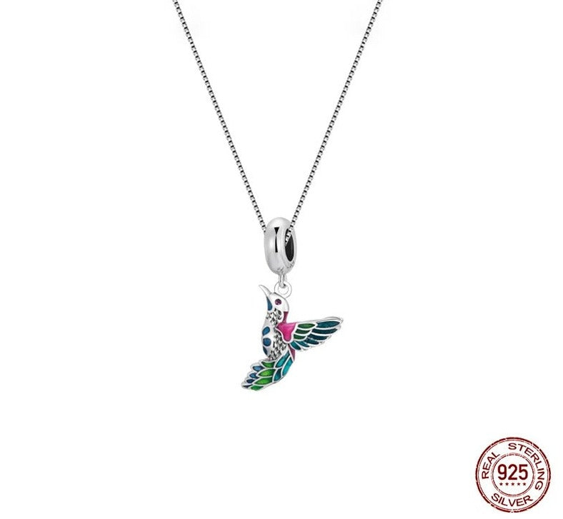 Pinkish Hummingbird Jewelry Set