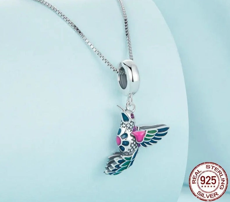 Pinkish Hummingbird Jewelry Set