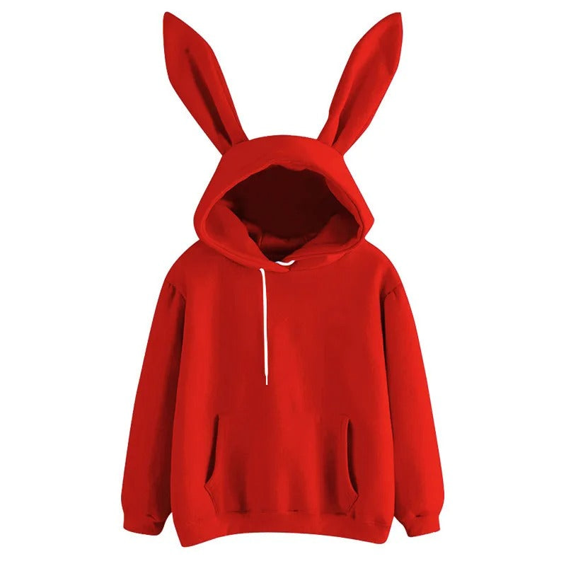 Rabbit Hoodie with Ears - Style's Bug Red / S