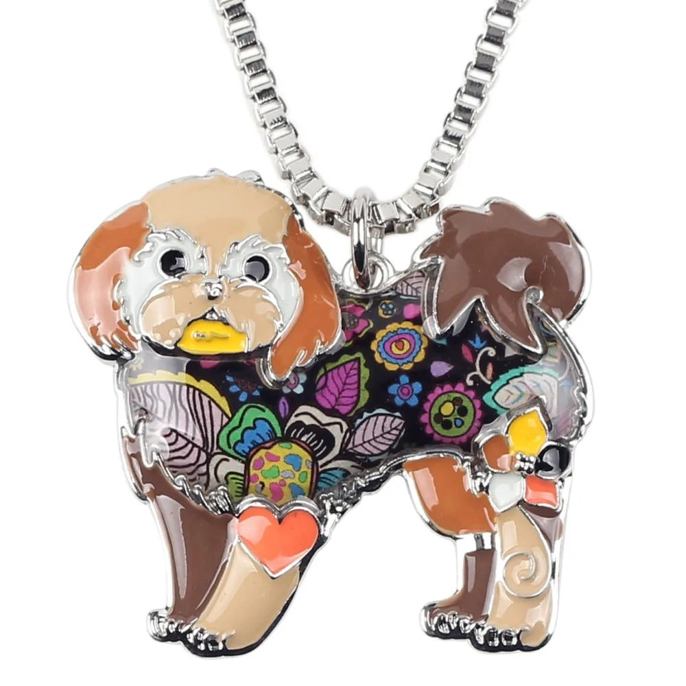 Artistic Maltipoo Necklace / Keychain