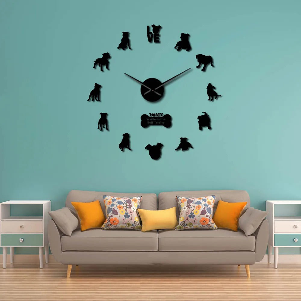 Staffordshire Bull Terrier Clock