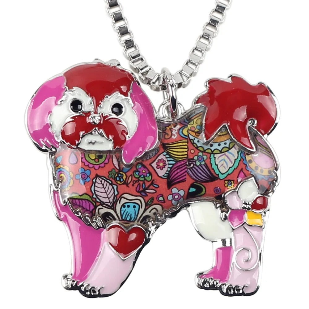 Artistic Shih Tzu Necklace / Keychain