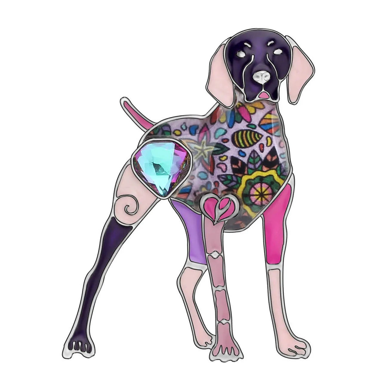 Artistic Coonhound Necklace / Brooch